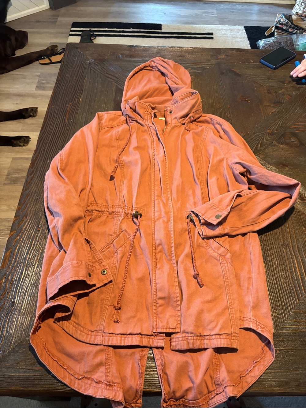 Maurices Rust-Colored Hooded Utility Jacket